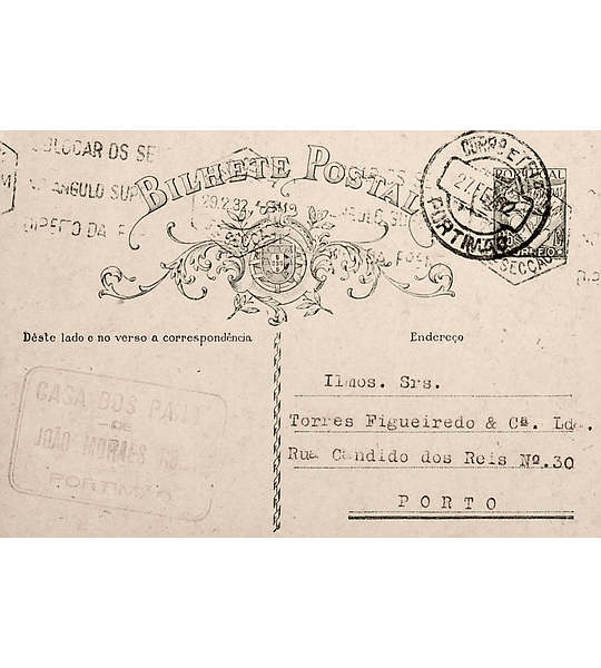 1932 Inteiro Postal tipo «Lusíadas» 25 r. verde enviado de Portimão para o Porto