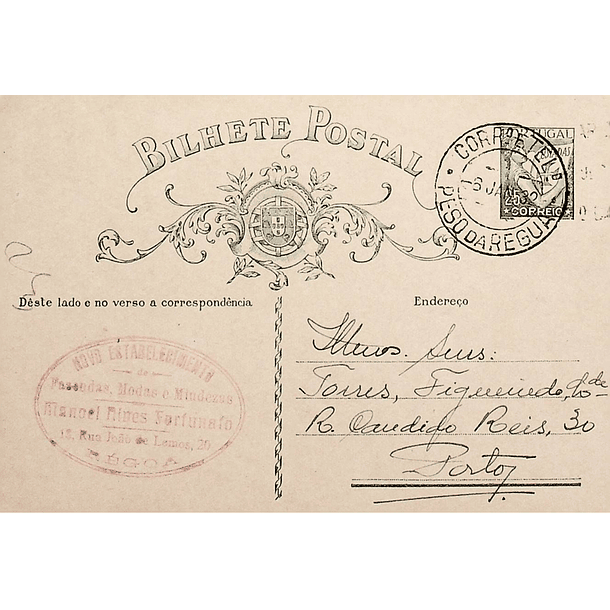 1932 Bilhete Postal Inteiro «Lusíadas» 25 r. verde enviado do Peso da Régua para o Porto