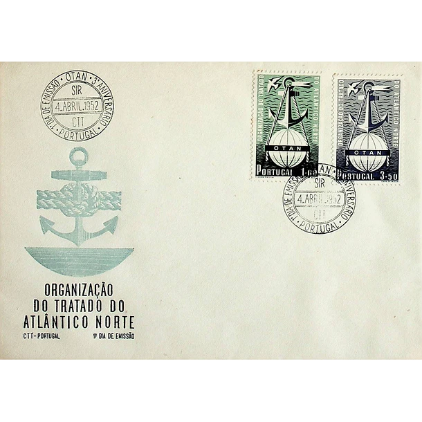 1952 FDC  3º Aniversário da Nato