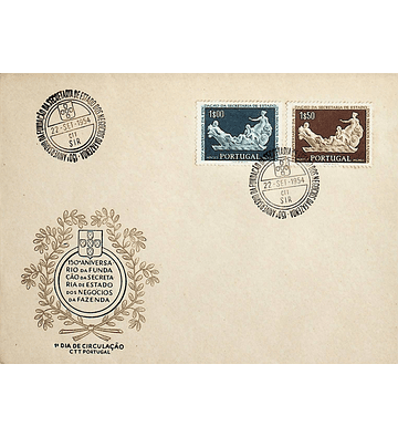 1954 Portugal FDC  150º Aniversário da Criação da Secretaria de Estado dos Negócios da Fazenda