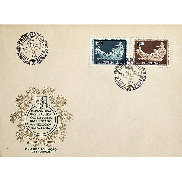 1954 FDC  150º Aniversário da Criação da Secretaria de Estado dos Negócios da Fazenda