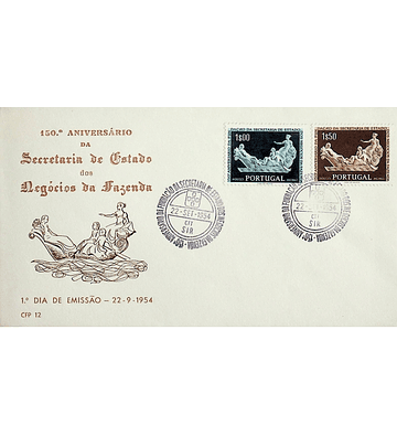 1954 Portugal FDC  150º Aniversário da Criação da Secretaria de Estado dos Negócios da Fazenda