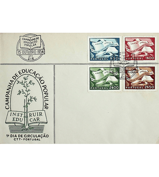 1954 Portugal FDC  Campanha de Educação Popular