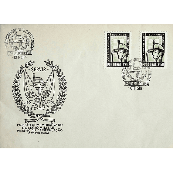 1954 Portugal FDC  150º Aniversário da Fundação do Colégio Militar
