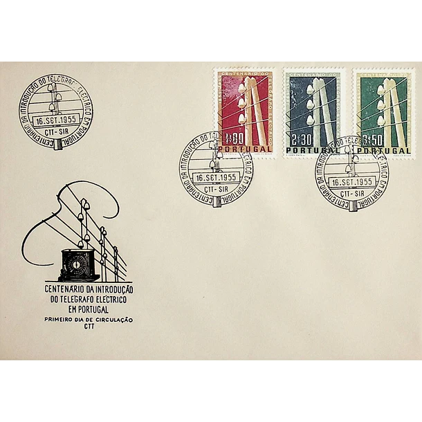 1955 FDC  Centenário do Telégrafo Eléctrico em Portugal