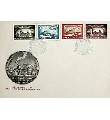 1956 Portugal FDC  Centenário dos Caminhos de Ferro em Portugal