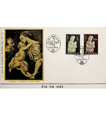 1956 Portugal FDC  Dia da Mãe