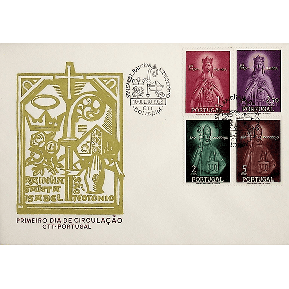 1958 Portugal FDC  Rainha Santa Isabel e São Teotónio