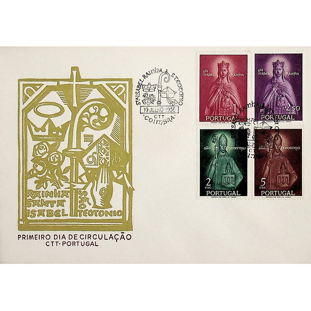 1958 FDC  Rainha Santa Isabel e São Teotónio