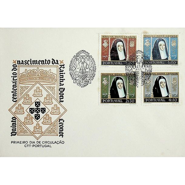 1958 FDC  5º Centenário do Nascimento da Rainha D. Leonor