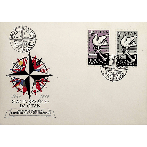 1960 Portugal FDC  10º Aniversário da Nato
