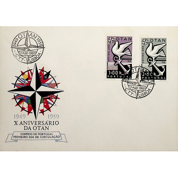 1960 FDC  10º Aniversário da Nato