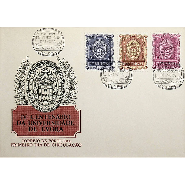 1960 FDC  4º Centenário da Fundação da Universidade de Évora