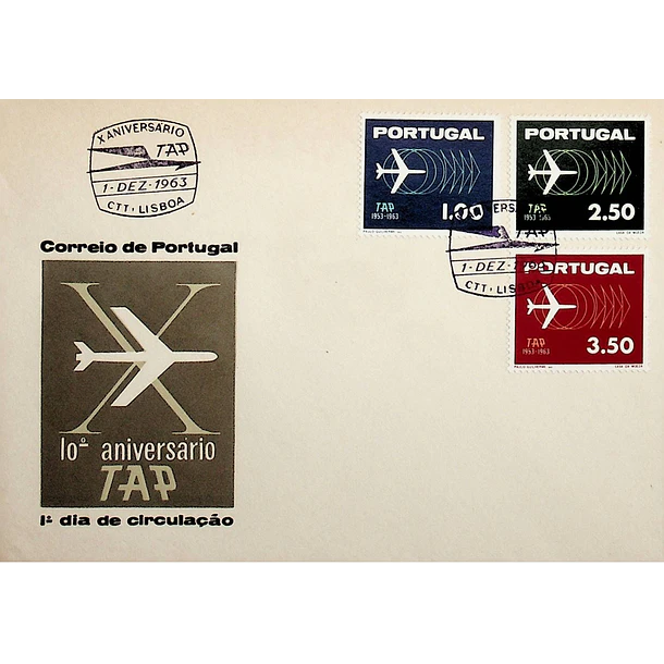1963 FDC  10º Aniversário da TAP