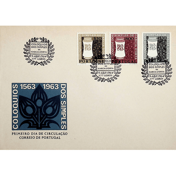 1964 Portugal FDC  4º Centenário da Publicação em Goa dos "Colóquios dos Simples e Drogas" de Garcia da Horta