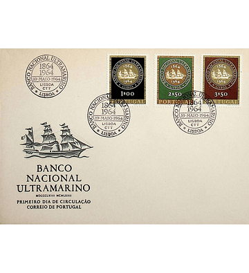 1964 Portugal FDC  Centenário do Banco Nacional Ultramarino