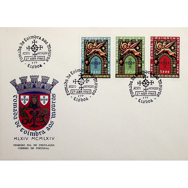 1965 FDC  9º Centenário da Tomada Definitiva aos Mouros da Cidade de Coimbra