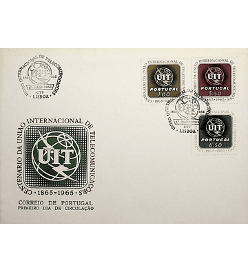 1965 Portugal FDC Centenário da União Internacional das Telecomunicações