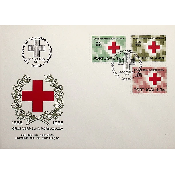1965 FDC  1º Centenário da Cruz Vermelha Portuguesa