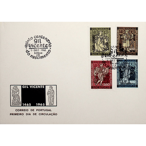 1965 Portugal FDC 5º Centenário de Gil Vicente