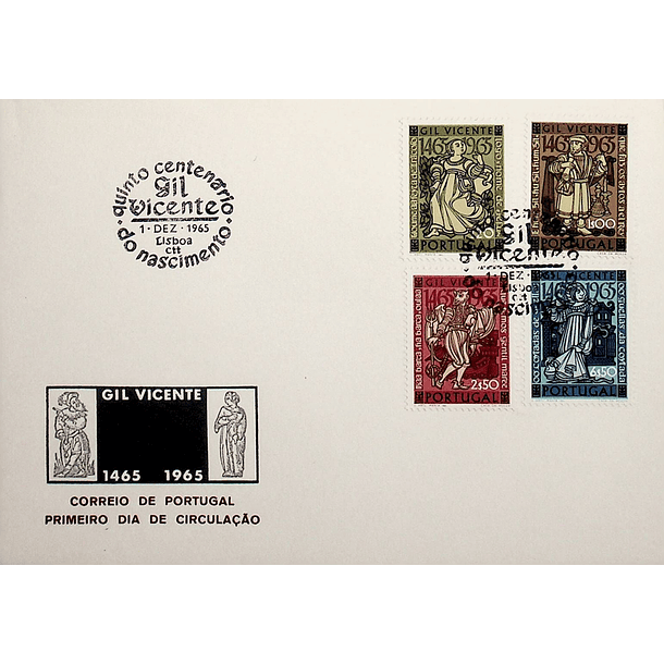 1965 FDC 5º Centenário de Gil Vicente