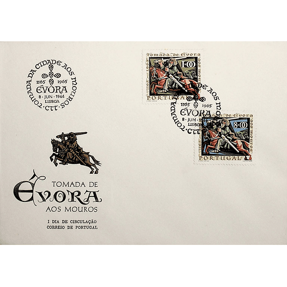 1966 Portugal FDC 8º Centenário da Reconquista da Cidade de Évora