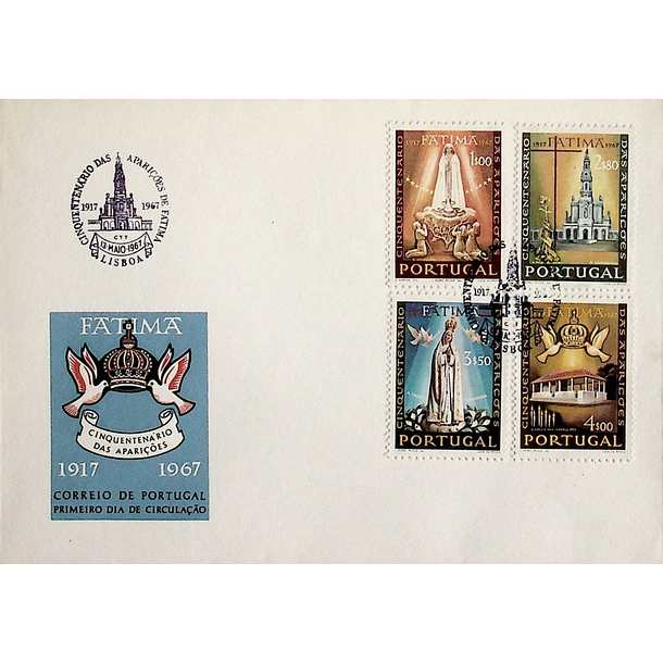 1967 FDC Cinquentenário das Aparições de Fátima