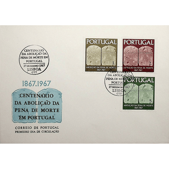 1967 Portugal FDC  Centenário da Abolição da Pena de Morte