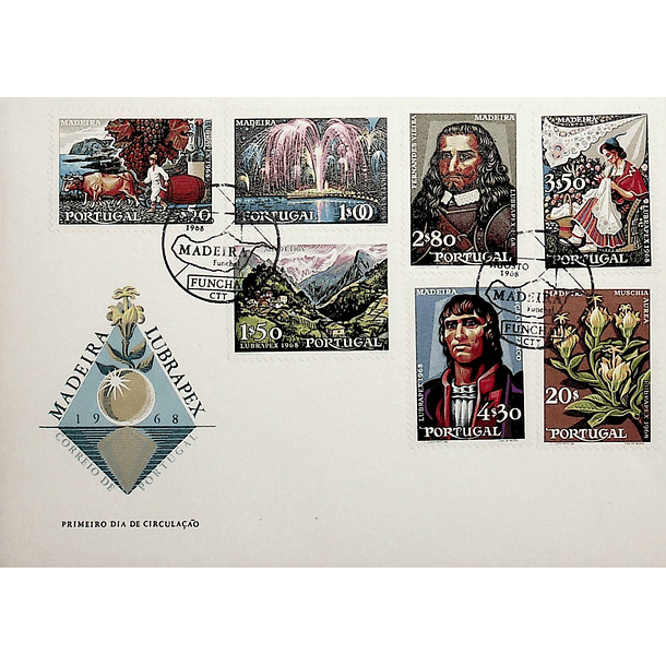 1968 FDC Lubrapex 68 - Exposição Filatélica Luso Brasileira (Funchal)