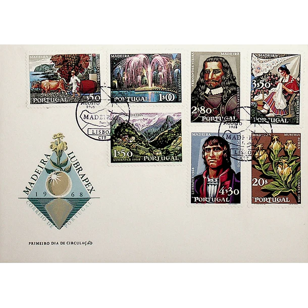 1968 FDC Lubrapex 68 - Exposição Filatélica Luso Brasileira (Funchal)