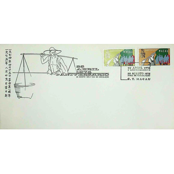 1975 FDC 1º Aniversário do 25 de Abril de 1974