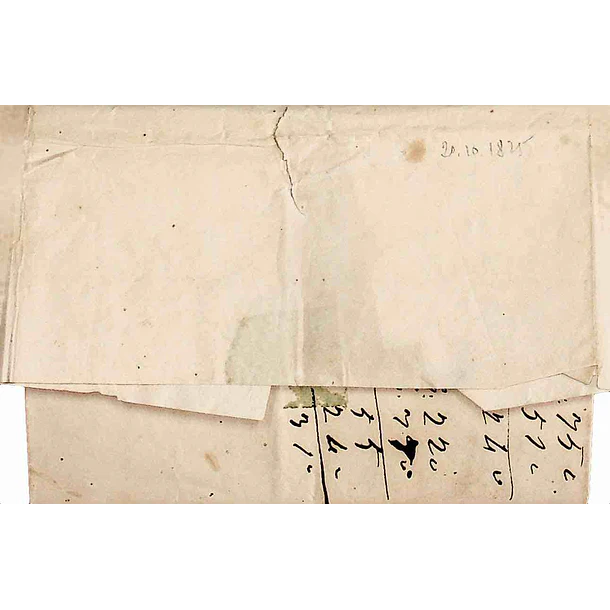 1825 Portugal Carta Pré-Filatélica CVL 1 «COVILHÃ» Sépia Escuro