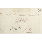 1809 Portugal Carta Pré-Filatélica ELV 3 «ELVAS» Sépia 1
