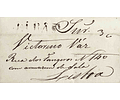 1838 Portugal Carta Pré-Filatélica ELV 6 «ELVAS» Sépia