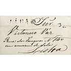 1838 Portugal Carta Pré-Filatélica ELV 6 «ELVAS» Sépia 1