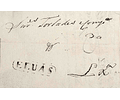 1837 Portugal Carta Pré-Filatélica ELV 6 «ELVAS» Sépia