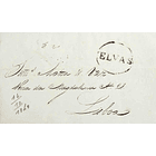 1848 Portugal Carta Pré-Filatélica ELV 7 «ELVAS» Sépia 1