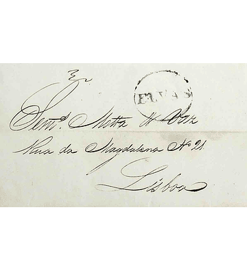 1849 Portugal Carta Pré-Filatélica ELV 7 «ELVAS» Azul