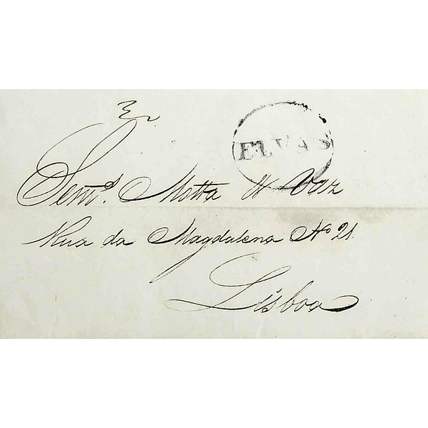 1849 Portugal Carta Pré-Filatélica ELV 7 «ELVAS» Azul