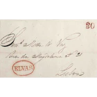 1852 Portugal Carta Pré-Filatélica ELV 10 «ELVAS» Vermelho 1