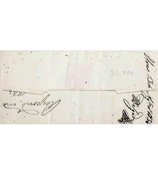 1834 Portugal Carta Pré-Filatélica Elvas. Sem marca de origem, com inscrição «POR FORA DA MALLA»