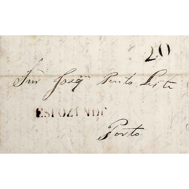 1847 Portugal Carta Pré-Filatélica Esposende EPS 1 «ESPOZENDE» Sépia
