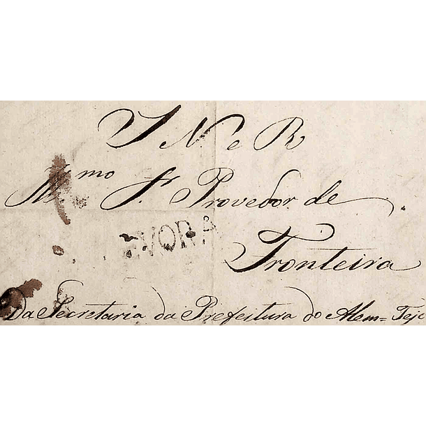 1835 Portugal Carta Pré-Filatélica Évora EVR 3 «EVORA» Verde