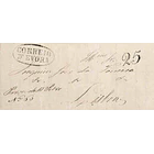1847 Portugal Carta Pré-Filatélica Évora EVR 4 «EVORA» Preto 1
