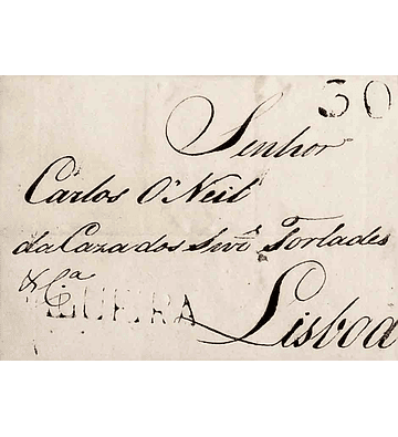 1810 Portugal Carta Pré-Filatélica Figueira da Foz FIG 1 «FIGUEIRA» Sépia