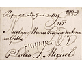 1814 Portugal Carta Pré-Filatélica Figueira da Foz FIG 3 «FIGUEIRA» Sépia