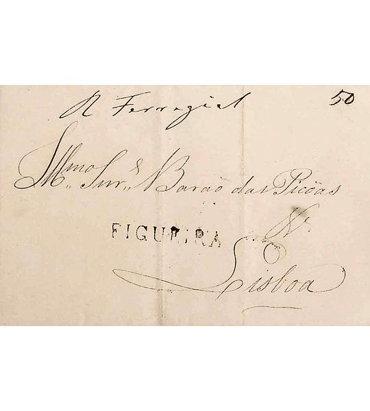 1835 Portugal Carta Pré-Filatélica Figueira da Foz FIG 5 «FIGUEIRA» Sépia