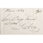 1824 Portugal Carta Pré-Filatélica Figueira da Foz FIG 3 «FIGUEIRA» Sépia deteriorada 1