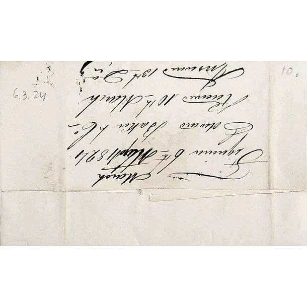 1824 Portugal Carta Pré-Filatélica Figueira da Foz FIG 3 «FIGUEIRA» Sépia deteriorada