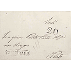 1841 Portugal Carta Pré-Filatélica GMR 2 «GUIMARAES» Azul 1